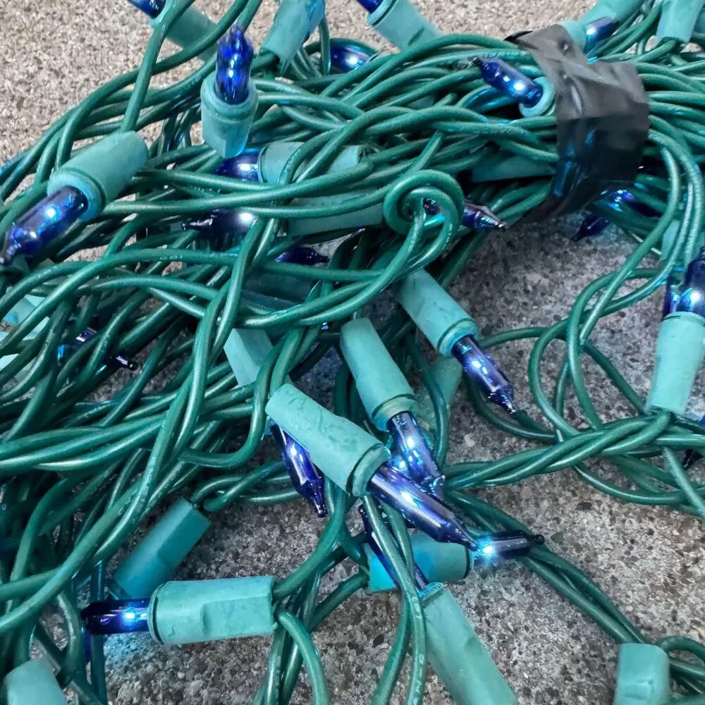 bundle of 10 indoor outdoor blue string lights